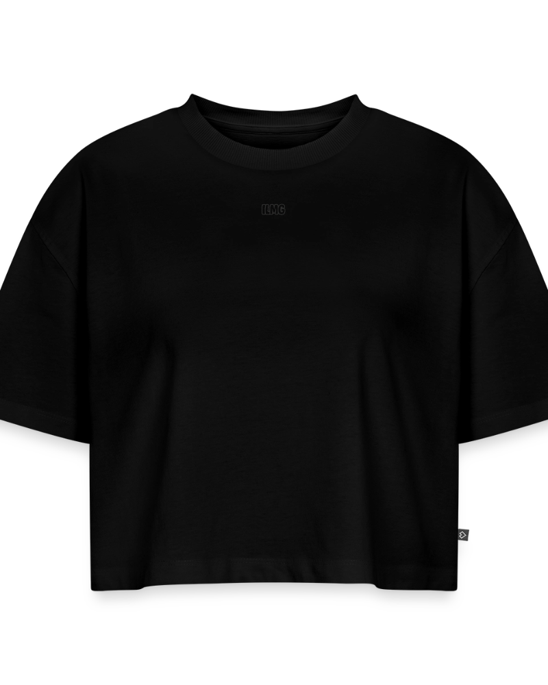 ILMG Oversized Organic Cropped T-Shirt - black