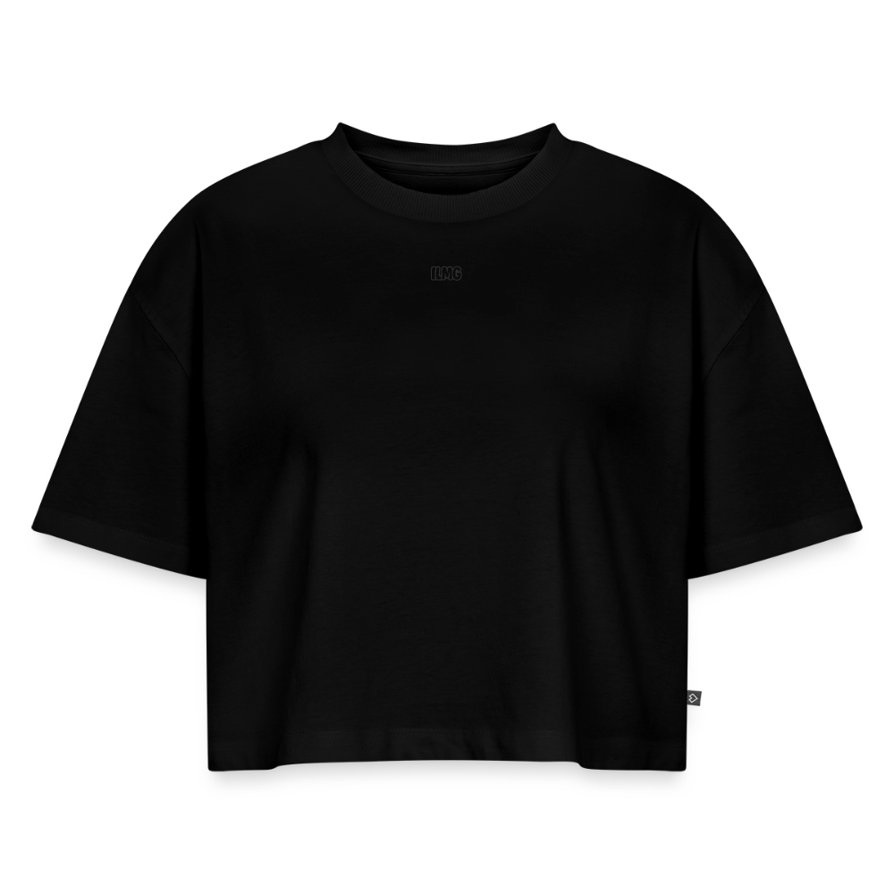 ILMG Oversized Organic Cropped T-Shirt - black